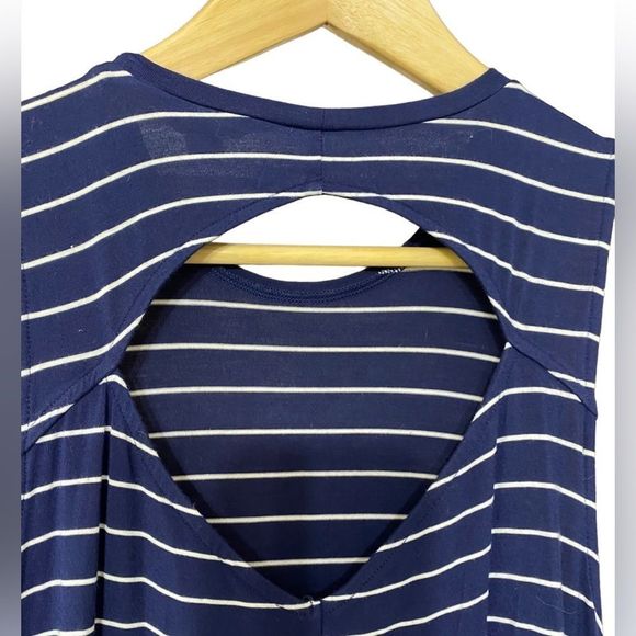 American Eagle Outfitters Soft & Sexy striped sleeveless dress Navy White Size S - Picture 5 of 13